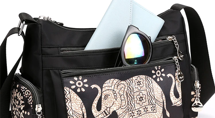 6 несколькими графическими Для женщин через плечо, сумки-мессенджеры Нейлоновые женские сумки через плечо бренда кошелек Bolsos
