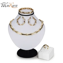 MUKUN Wholesale 2018 Dubai Gold Color Bridal Jewelry Sets Fashion African Beads Jewelry set big Nigeria Wedding necklace set MUKUN Wholesale 2018 Dubai Gold Color Bridal Jewelry Sets Fashion African Beads Jewelry set big Nigeria Wedding necklace set