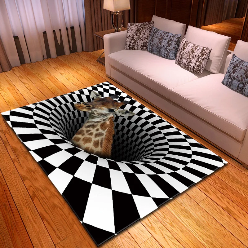 3d ковер ловушка для жирафов большие коврики детской комнаты дивана спальни