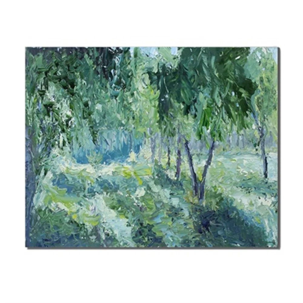 

Frameless Green Abstract Tree Landscape Fashion Scene Printed On Canvas Oil Painting Creative Artwork Unique Gift For Home Decor