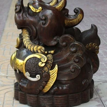 Xd 002800 1" Китайский Бронзовый Свинка Богатство Деньги Pixiu Храброго войска Животных Статуя