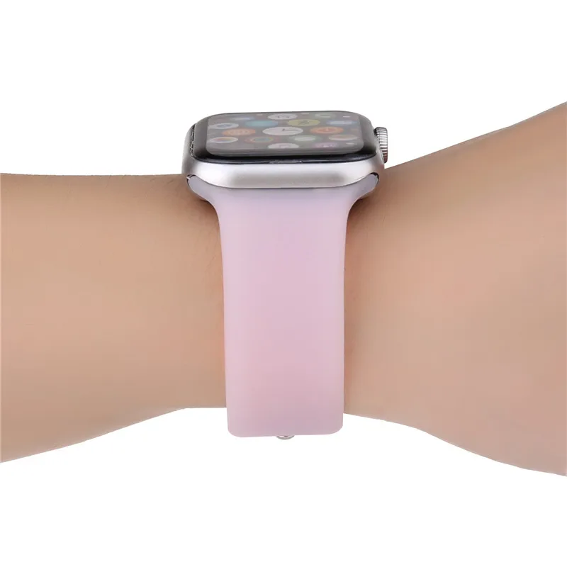 Мягкий сменный силиконовый ремень 44/40 мм для наручных часов Apple Watch, версии 4 спортивный браслет наручный ремень 38, 42 мм, версия, аксессуары для наручных часов Iwatch 3/2/1 - Цвет ремешка: lilac