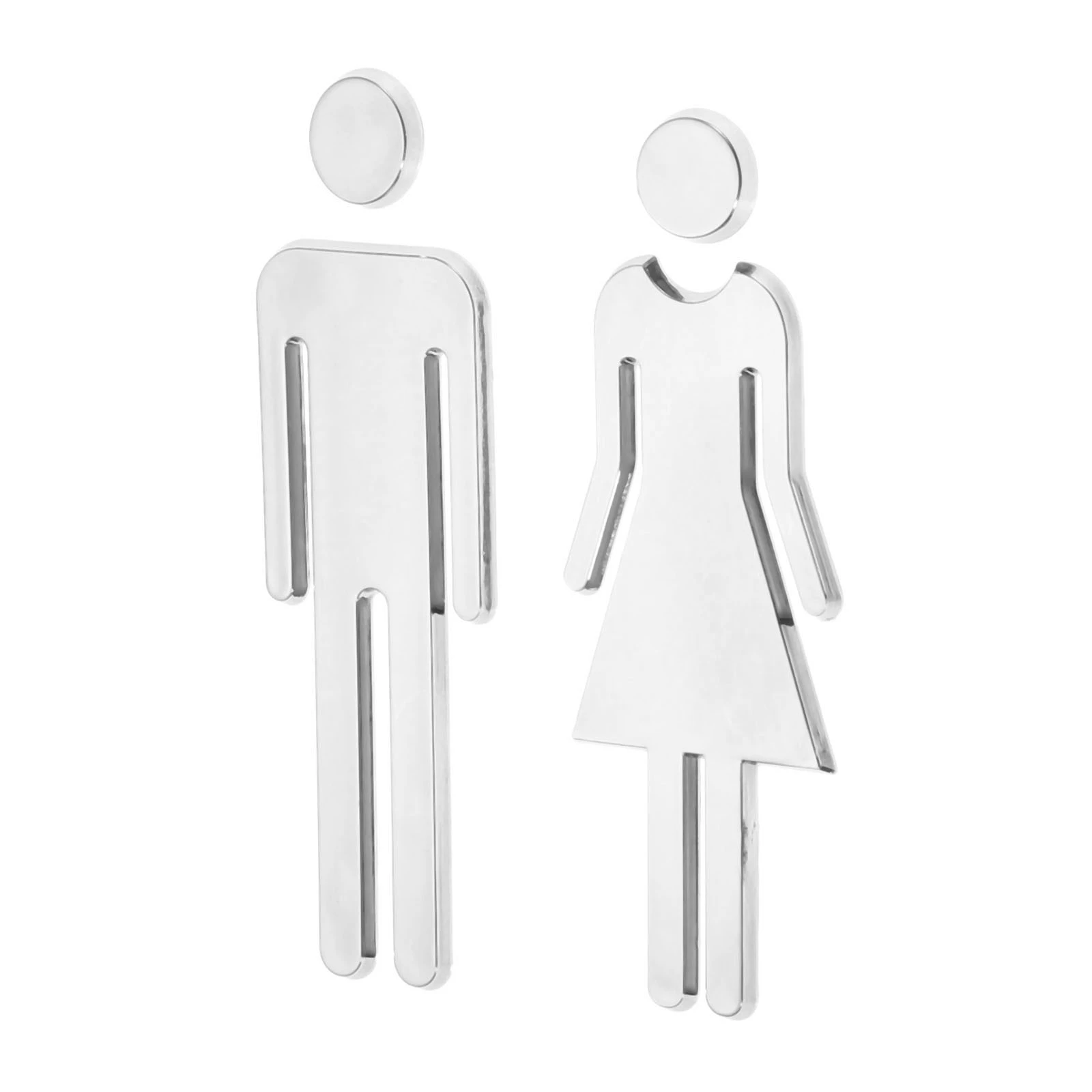 Toilet Stickers Removable 3D Mirror Sticker For Door Decal Wall Office Mall/2PCS