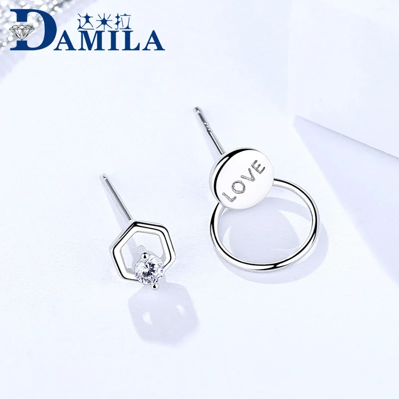 Round cz 925 sterling silver earrings for women 2
