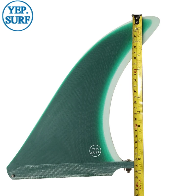 Плавники для серфинга Longboard из стекловолокна 10,25 длина плавники для серфинга зеленый цвет плавники для серфинга 10,25 длина