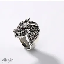 KJJEAXCMY boutique jewelryar S925 Sterling Silver leader, retro personality trend, domineering male opening ring, ring Thai silv s925 sterling silver jewelry thai silver retro hollow anchor anchor personality domineering men s clothing index ring