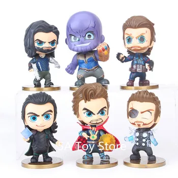 

6Pcs/Set Marvel Super Hero Avengers Infinity War Captain America Spider Man Iron Man Thor Batman Action Figure Set Model Toy