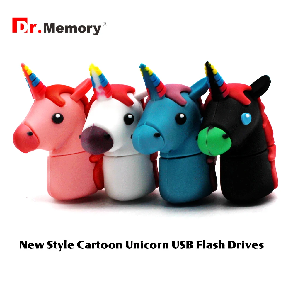 Dr. памяти rainbow Unicorn U диск мультфильм USB Flash Drive 4 г 8 г 16 г 32 г 64 г флешки милый Pen Drive 4 цвета Рождественский подарок