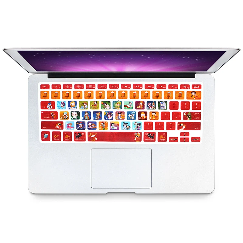 HRH стильные Мультяшные принты силиконовые клавиатуры крышки клавиатуры протектор кожи для Macbook Air Pro retina 13 15 17 английская версия