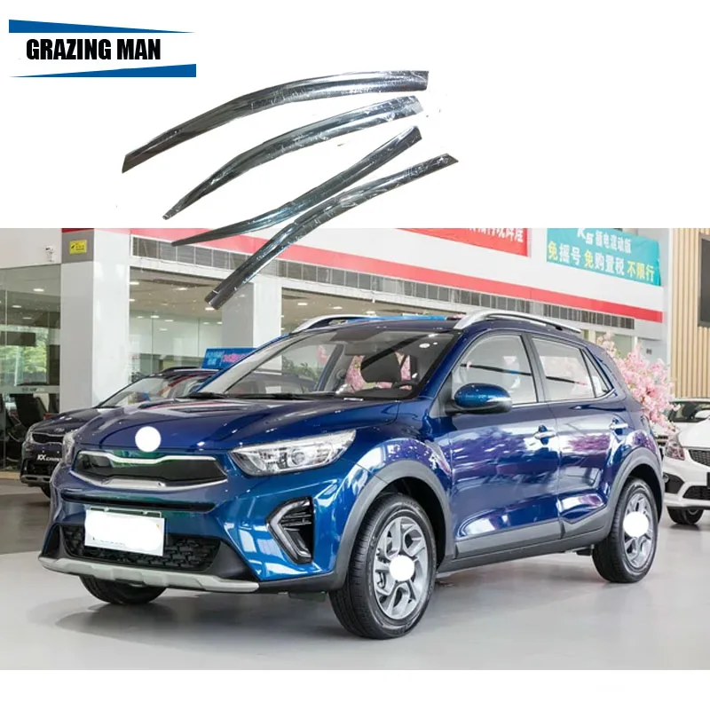 

Sun visor 4 Plating chrome Car Window Visor Wind Deflector Sun Rain Guard Defletor for KX1 2018