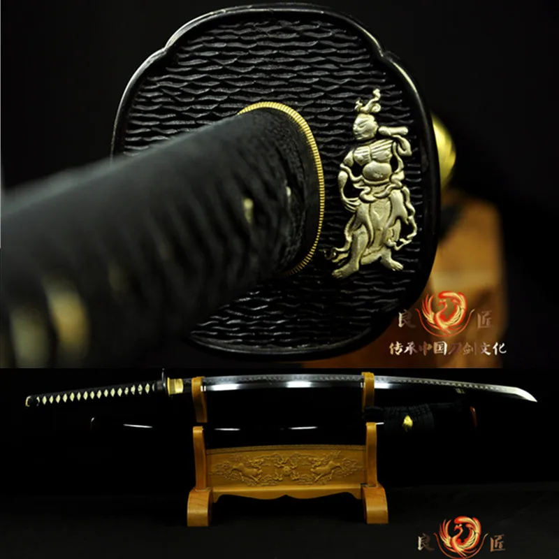 

Clay Tempered Shihozume Structure Blade Japanese Black Katana Sword Razor Sharp