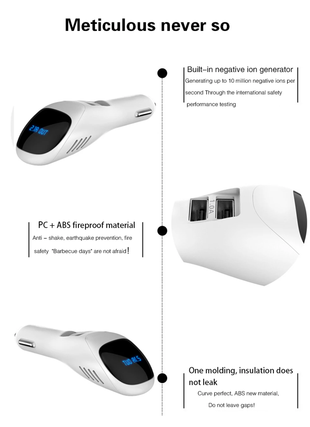 Автомобиль отрицательные ионы очиститель воздуха с ионизатором двойной USB порт 12 в мини-Освежитель свежего воздуха анион ионный очиститель воздуха озоновый очиститель