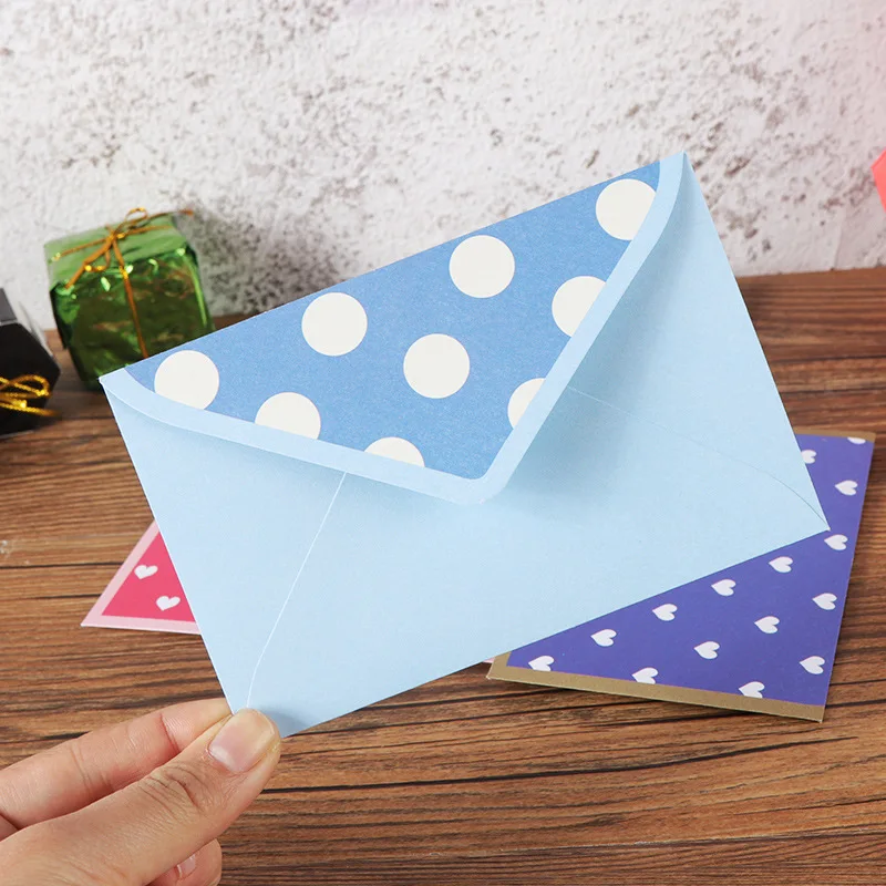 10 шт. конверт в горошек для пригласительных открыток для детей на день рождения, товары для свадебных заметок