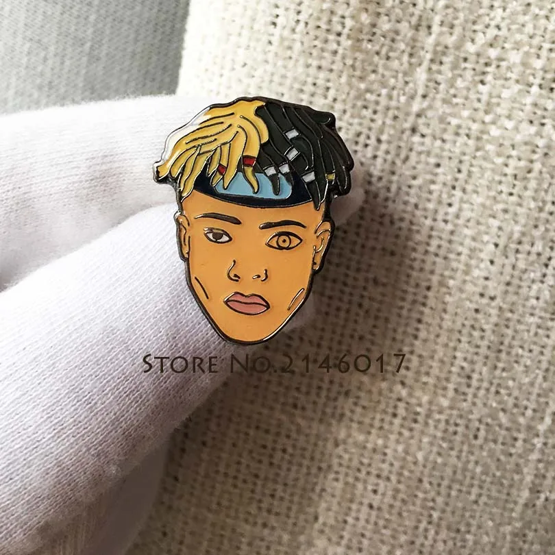 

Hip-Hop Trency Cool Rap Cartoon Collar Pins Brooch Trendy Creature Enamel Badge Raper Xxxtentacion Character Musician Lapel Pin