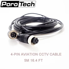 AC-5M 5 pçs/lote Cabo Aviação Aviação 4-Pin Conector de Extensão de Vídeo Cabo de Áudio de Quatro Núcleo Premium Cabo de Vídeo para Câmera de CFTV