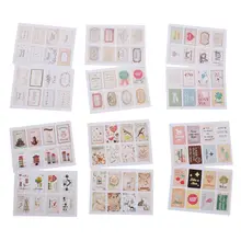 2 hojas/16 unidades sello Vintage mini pegatina de papel para decoración DIY álbum de recortes diario sello pegatina kawaii papelería set