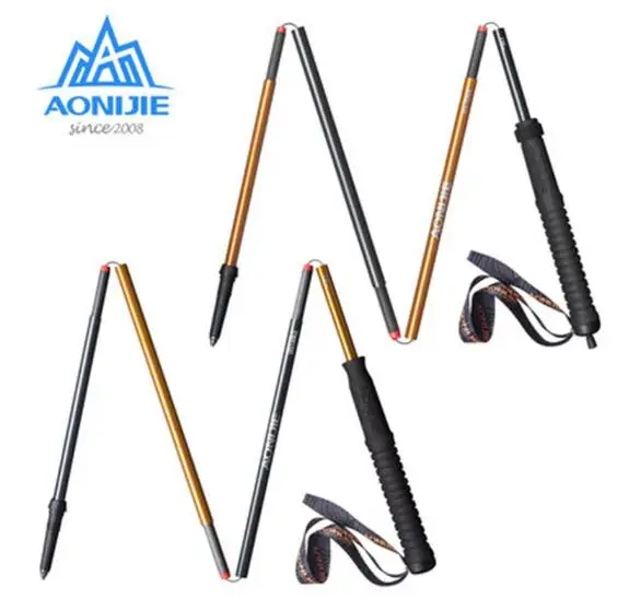 

AONIJIE Folding Running Walking Sticks Ultralight Quick Lock Trekking Hiking Pole Race Carbon Fiber Trail Race Running 4 Section