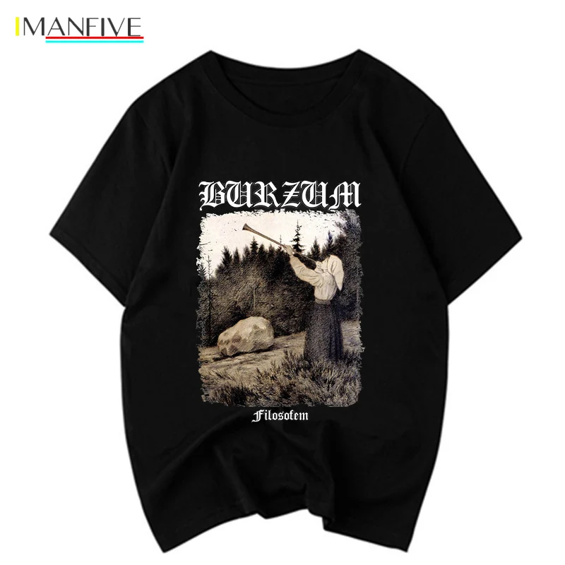 

summer 2019 Hip Hop Style Burzum Filosofem Cover t shirt men fashions print tops design New mens tshirts casual tee shirt homme