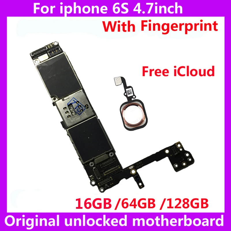 

Original IOS Logic board For iphone 6S 6 S Clean iCloud unlocked mainboard with / without touch ID 16GB 64GB 128GB motherboard