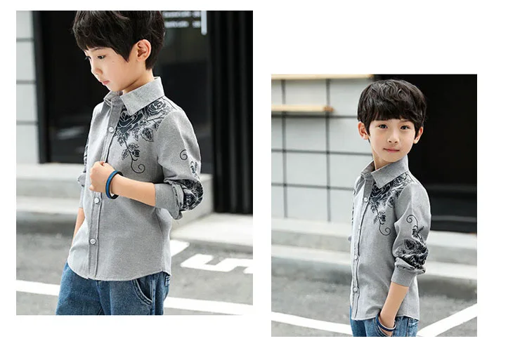 Children School Blouses Shirts Boys Cotton Printed Tops Autumn Kids Casual Long Sleeve Blouse Clothes Infant Shirts Clothing (9)