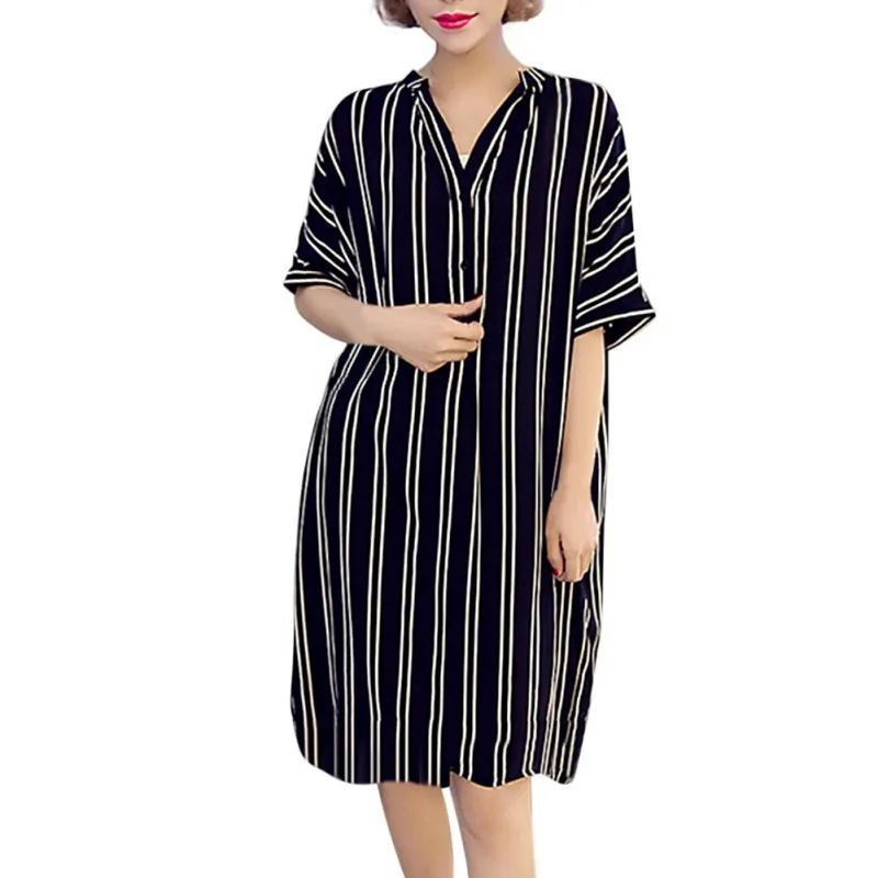 

Long Shirt Dress Summer Vestidos Short-sleeved Dress Plus Size vestidos de fiesta de noche ropa mujer