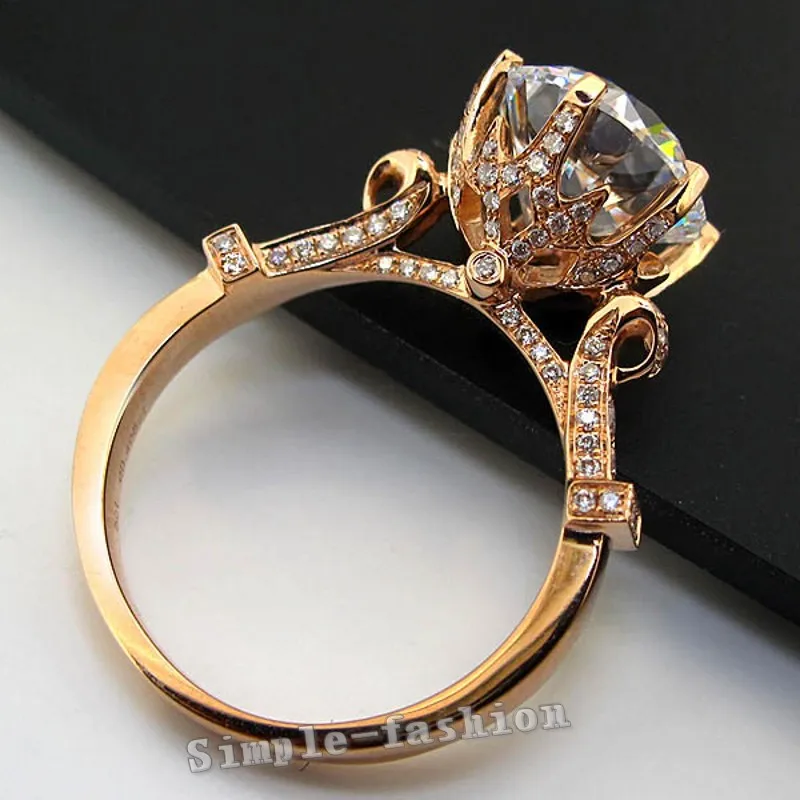 fashion jewelry women crown set 3ct cz birthstones rose gold 925 sterling silver engagement wedding band ring for women in rings from jewelry accessories - Rose Gold Wedding Rings For Women fashion jewelry women crown set 3ct cz birthstones rose gold 925 sterling silver engagement wedding band ring for women in rings from jewelry accessories - Rose Gold Wedding Rings For Women