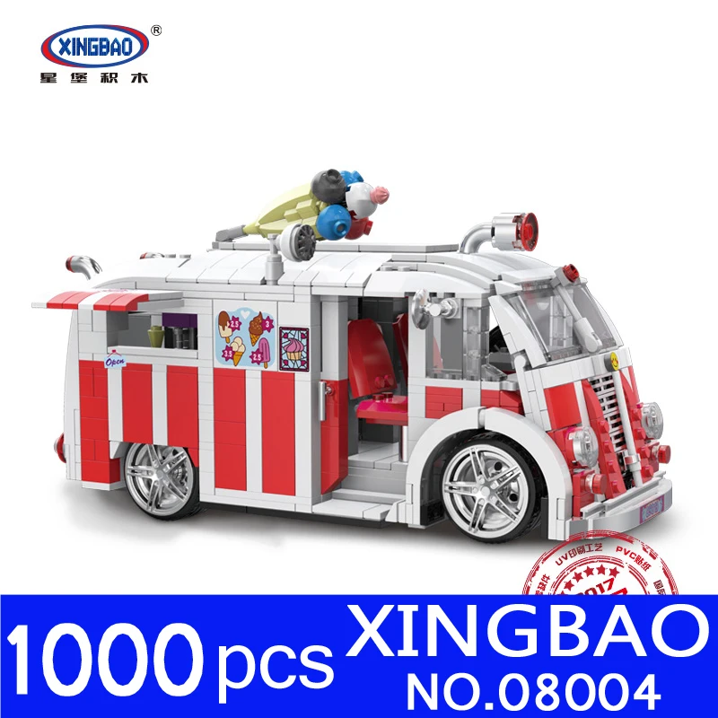 

Xingbao 08004 1000Pcs Genuine Technic Series The Ice Cream Car Set Building Blocks Bricks Educational Children Toys Model Gifts