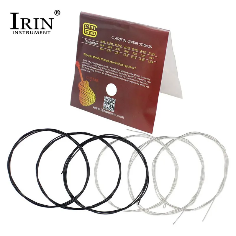 IRIN 2 комплекта в 1 IRIN C101 Классические гитарные струны набор черный посеребренный нейлоновые струны аксессуары для музыкальных инструментов запчасти