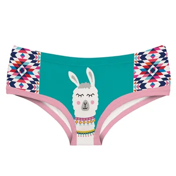 

LEIMOLIS SLEEPING LLAMA AZTEC funny print sexy hot panties female kawaii Lovely underwear push up briefs women lingerie thongs