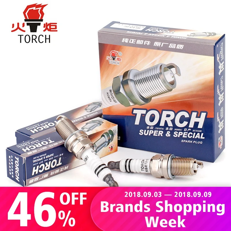 

4pcs/Lot Original TORCH Iridium Spark Plugs K6RTI-11 for GREAT WALL HOVER H5 H6 M2 M4 Peri WINGLE 5 4G64 4G69S4N GW4G15 4G69S4T