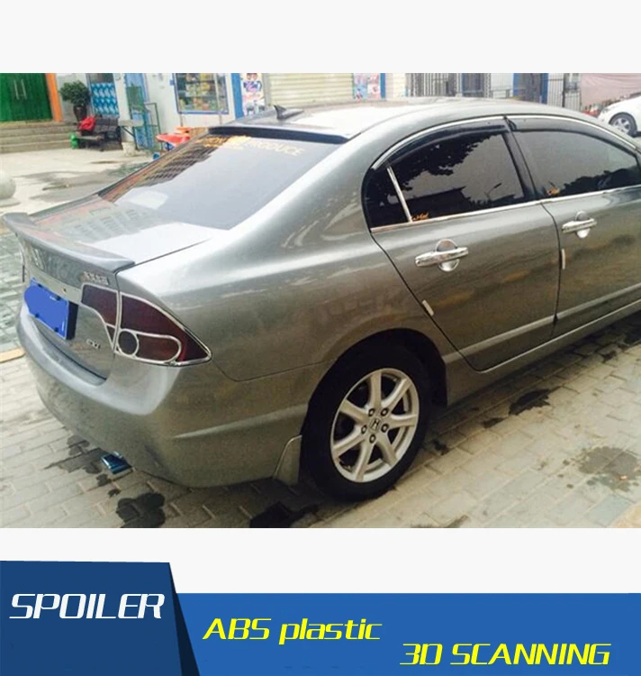 

For Honda Civic Roof Spoiler ABS Material Car Rear Wing Primer Color Rear Spoiler For Honda Civic Roof Spoiler 2006-2011
