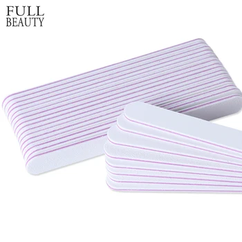 

5pcs Nail File 100/180 Sanding White Straight Shape for Manicure Pedicure UV Gel Polish Buffer Nail Art Sandpaper Sets CH865