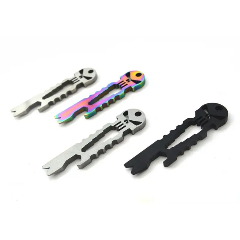Skull Tactical EDC Multifunctio Survival Tool Key Chain Bottle Opener Pry Bar TZ