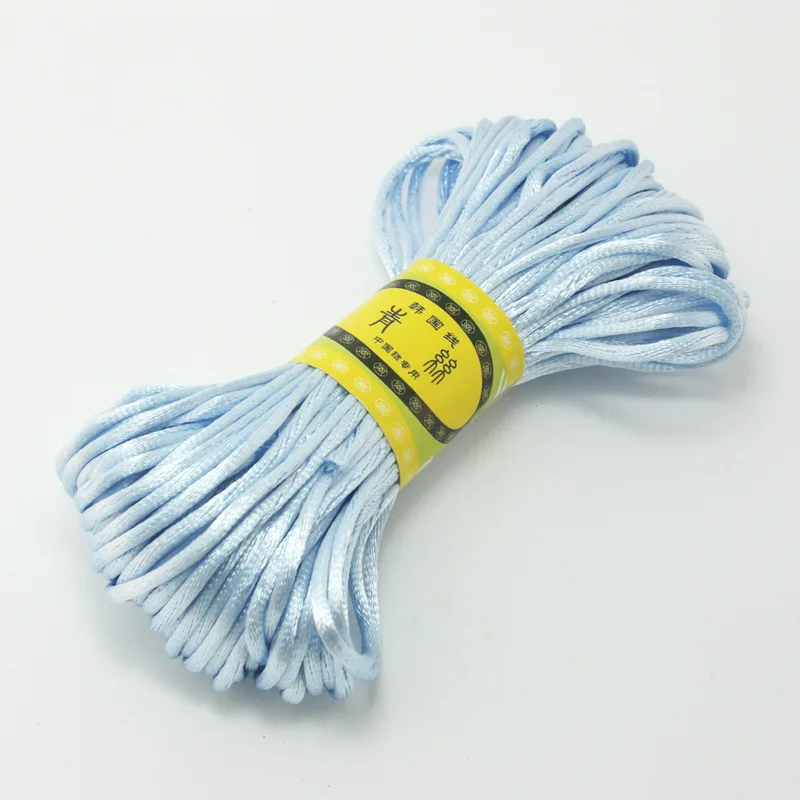 Цвет на выбор 2 мм 20 ярдов/партия мягкий сатиновый китайский шнур с узлом для браслетов DIY аксессуары для изготовления ювелирных изделий