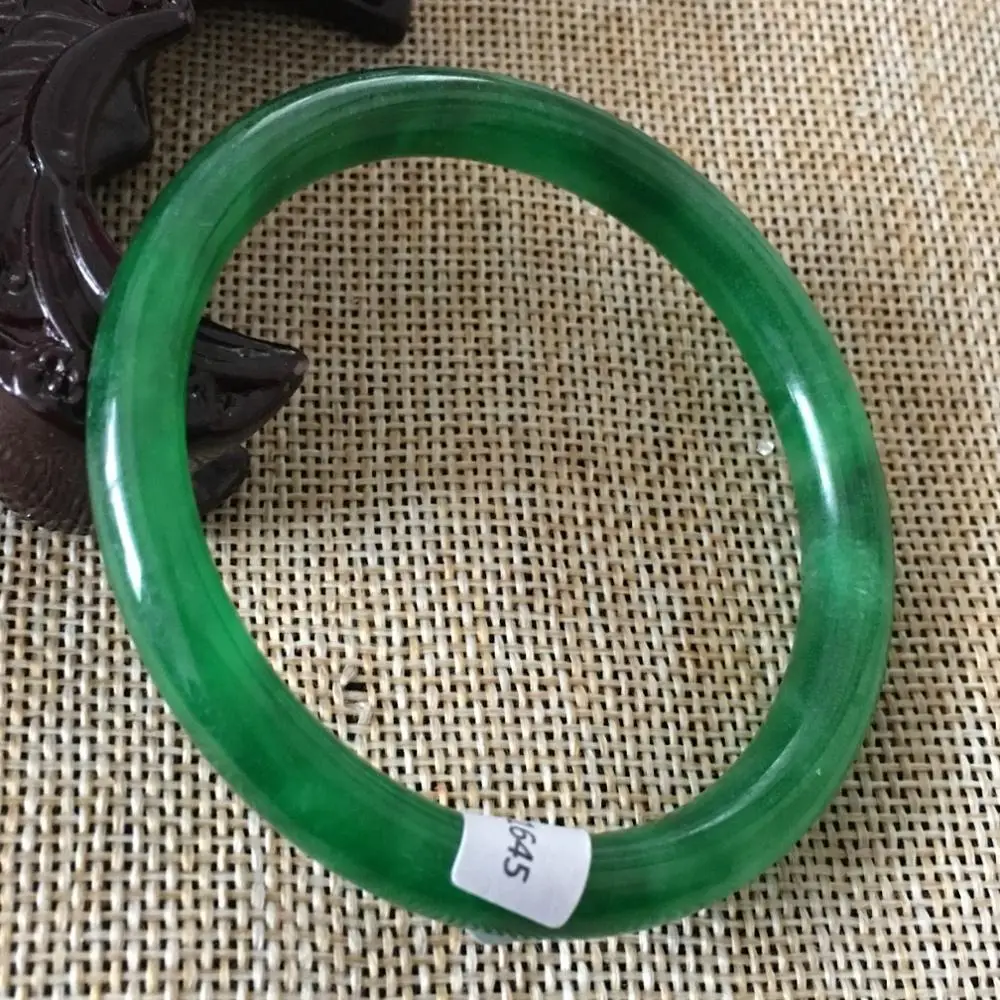

58.2mm Certified (Grade A) Natural Green Jadeite JADE Bracelet Bangle 01645