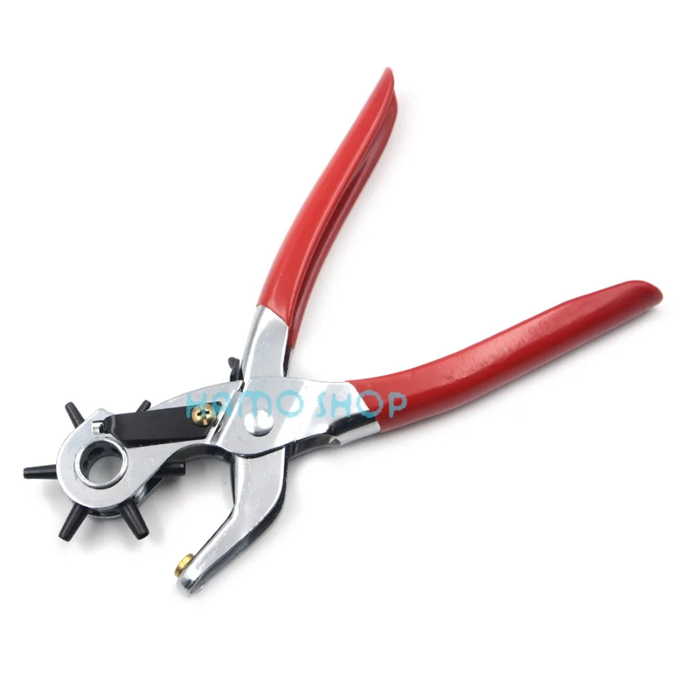 

9 Inch Red Handle Eyelet Plier Punch Tool Leather Belt Snap Grommet Setter Button Set Hole Belt