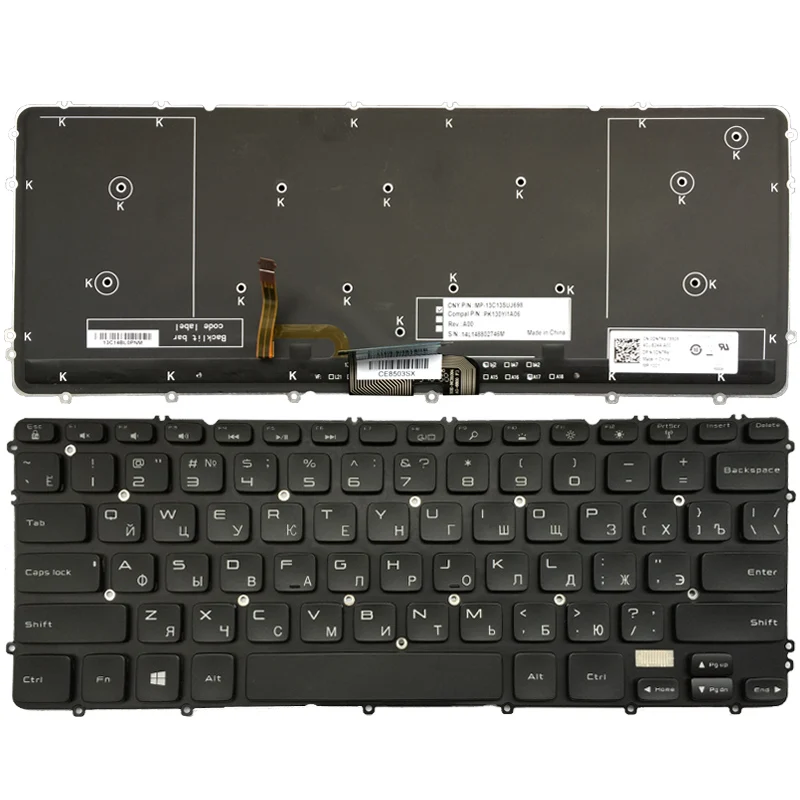 Russian New Laptop keyboard for Dell Precision M3800 XPS 15 9530 RU keyboard with backlit