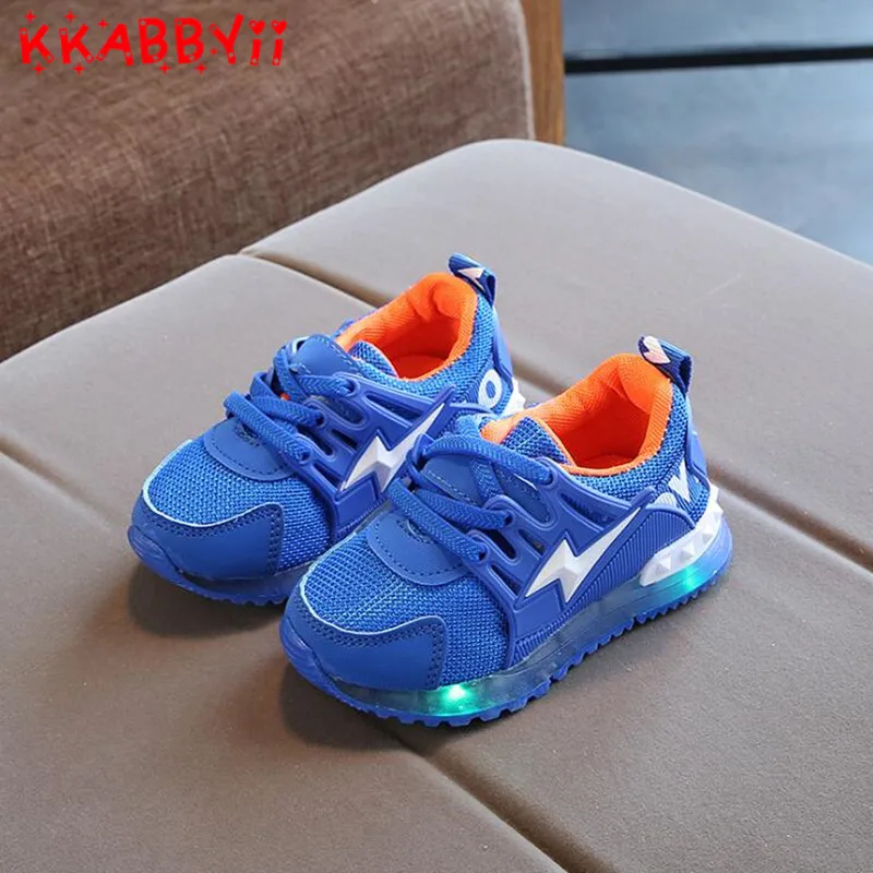 New European Girls Boys Shoes LED Lighting Shining Children Shoes