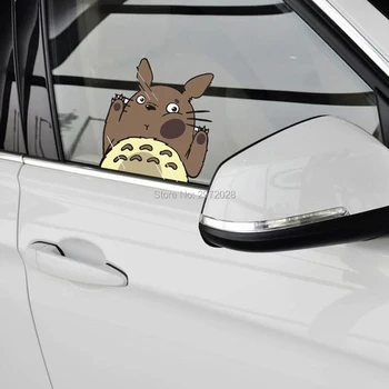 

10 x Newest Lovely Cartoon Warning Car Styling Cat Totoro Hitting the Glass Car Windows Rear Windshield Stickers Decal Vinyl