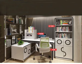 Mesa de oficina blanca para Escritorio, Mesa de estudio con lector de aire, biurko, librería