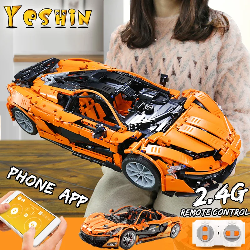 Carro de Corrida Série Técnica Hypercar 1:8 Moc 16915 Super Modelo Blocos Construção Lepinbricks Crianças Brinquedos Presentes Natal 20087 p1