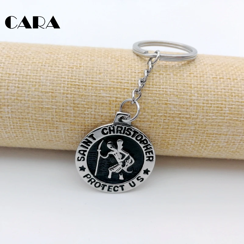 Подвеска CARA0535 из нержавеющей стали 316L с изображением святого Кристофера|bag