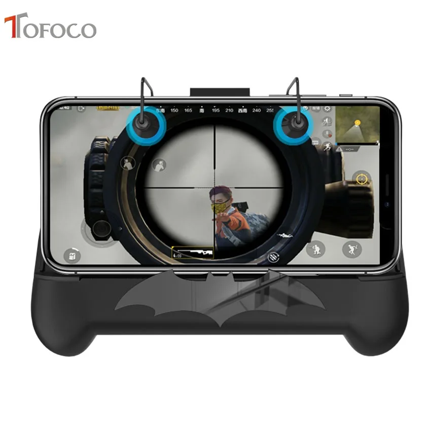 For PUBG Mobile Phone Game Pad Joystick Gamepad Trigger Shooter Controller 2 Coolers Power Bank For Android IOS