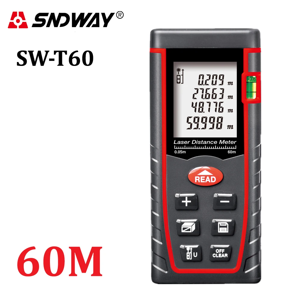 Лазер SNDWAY дальномер 40 м 60 80 100 измерительный измеритель расстояния цифровой