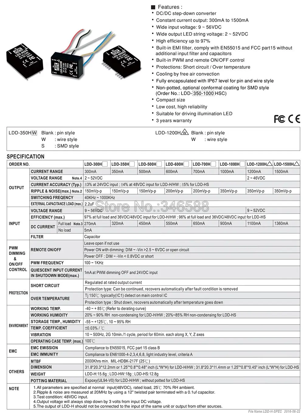 LDD-1000H DC9-56V вход DC2-52V выход 1000 мА означает хорошо DC-DC постоянный ток понижающий светодиодный драйвер