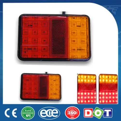 

Keyecu 2* 30 Led Trailer Light Lamp Waterproof Led Tail Stop Indicator 12V Amber/Red