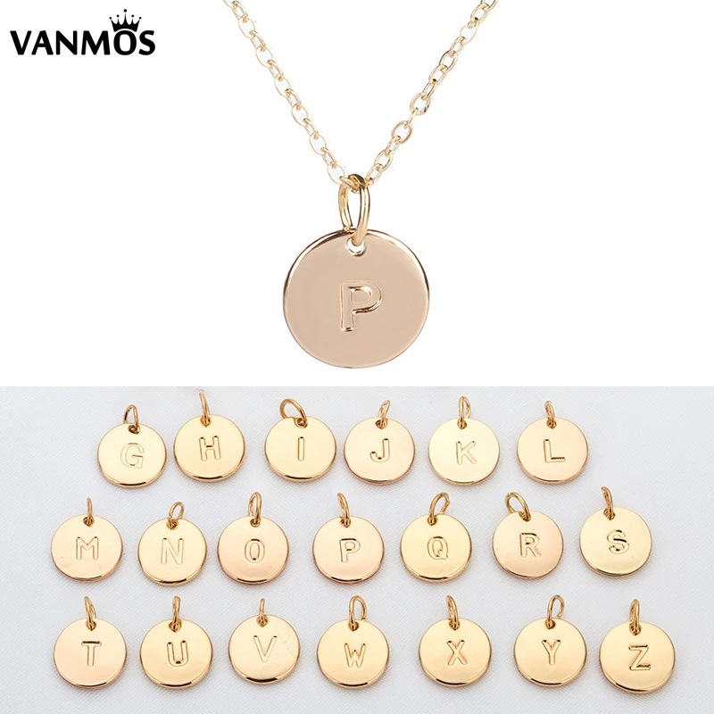 

Women Initial Name Letter Pendant Necklace Gold Color Handmade Neck Collar DIY Female Custom Clavicular Chain Choker Necklace