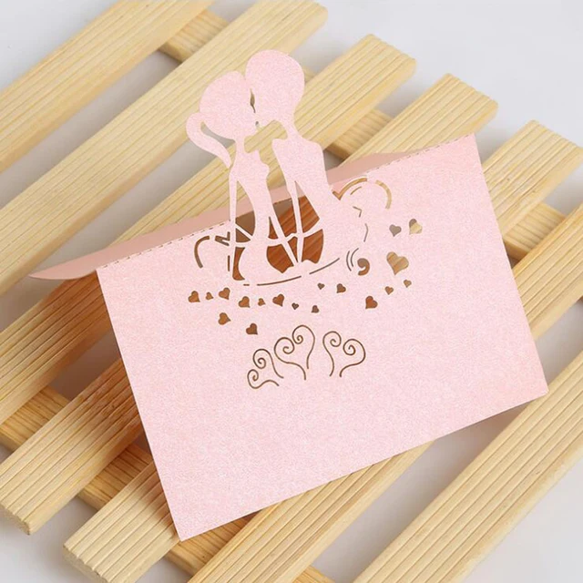 50pcs Creative Wedding Table Cards Laser Cut Pearled Paper Place 50pcs Creative Wedding Table Cards Laser Cut Pearled Paper Place Card Name For Decoration