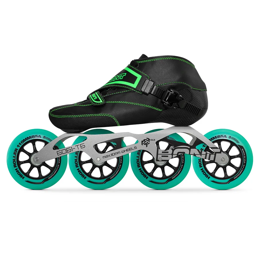 

100% Original Bont Enduro 2PT Speed Inline Skates Heatmoldable Carbon Fiber Boot 4*90/100/110mm Highroller Wheel Skating Patines
