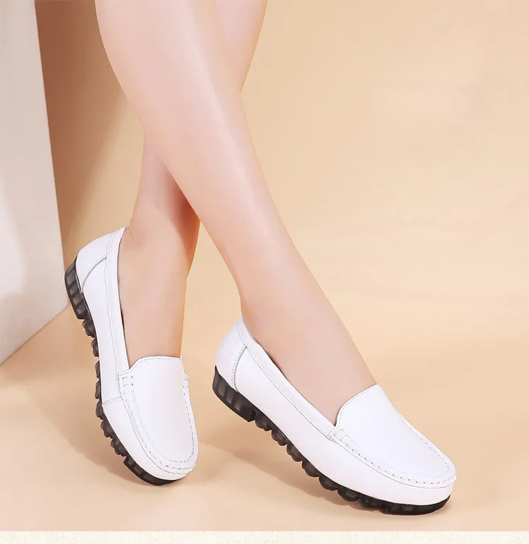 AH 201-2019 Genuine Leather Women Shoes Walking Woman Flats -13